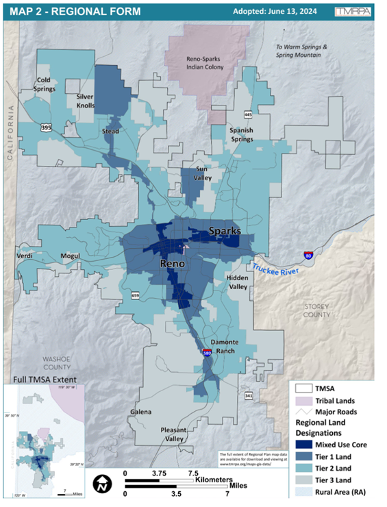 Map of tiered development zones from Truckee Meadows Regional Plan, page 65